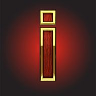 vector golden figure with red wood N86