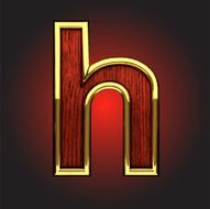 vector golden figure with red wood N87