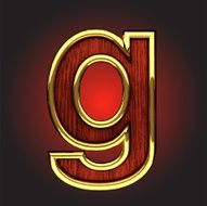 vector golden figure with red wood N88