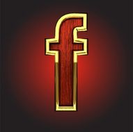 vector golden figure with red wood N89