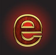 vector golden figure with red wood N90