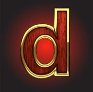 vector golden figure with red wood N91