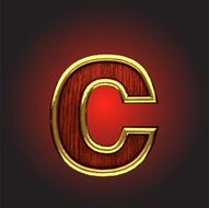 vector golden figure with red wood N92