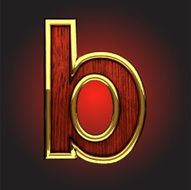 vector golden figure with red wood N93