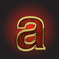 vector golden figure with red wood N94