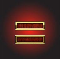 vector golden figure with red wood N95
