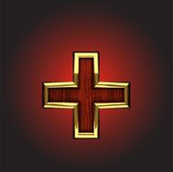 vector golden figure with red wood N96