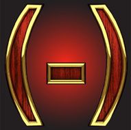 vector golden figure with red wood N97