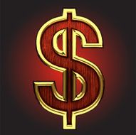 vector golden figure with red wood N99