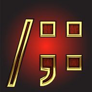vector golden figure with red wood N101