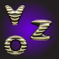 silver letters with gold