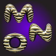 silver letters with gold N5