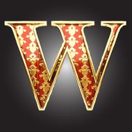 vector golden figure with red wood N106
