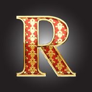vector golden figure with red wood N111