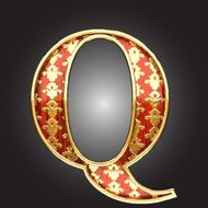vector golden figure with red wood N112