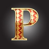 vector golden figure with red wood N113
