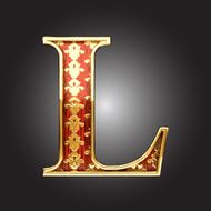 vector golden figure with red wood N117