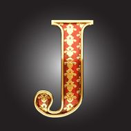 vector golden figure with red wood N118
