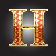 vector golden figure with red wood N120