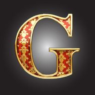 vector golden figure with red wood N121