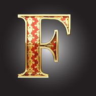 vector golden figure with red wood N122