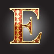 vector golden figure with red wood N123
