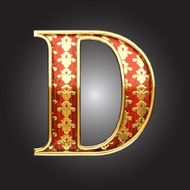 vector golden figure with red wood N124