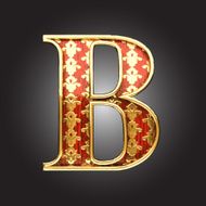 vector golden figure with red wood N126