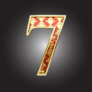 vector golden figure with red wood N129
