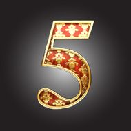 vector golden figure with red wood N131