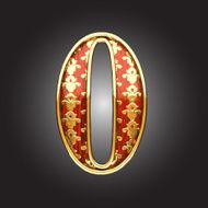 vector golden figure with red wood N135
