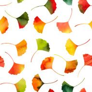 Seamless Watercolor Autumn Leaves Pattern