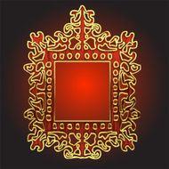 Vector golden frame with red wood N4
