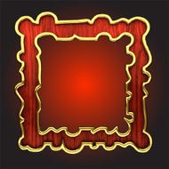 Vector golden frame with red wood N5