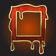 Vector golden frame with red wood N7