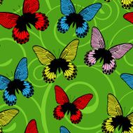 Seamless pattern - colorful butterflies