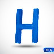 Watercolor Alphabet Letter H Grunge background