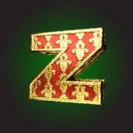 Gold and Red Wood Figure z