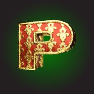 Gold and Red Wood Figure p