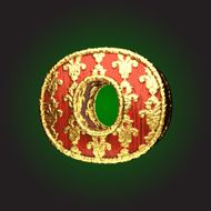 Gold and Red Wood Figure o