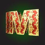Gold and Red Wood Figure m
