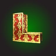 Gold and Red Wood Figure l