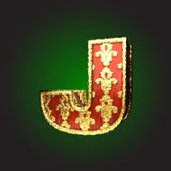 Gold and Red Wood Figure j