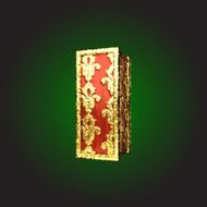 Gold and Red Wood Figure i
