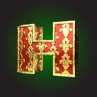 Gold and Red Wood Figure h