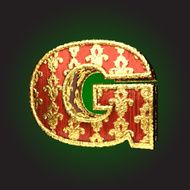 Gold and Red Wood Figure g