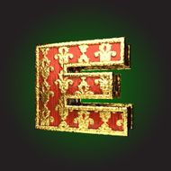 Gold and Red Wood Figure e