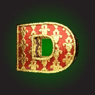 Gold and Red Wood Figure d