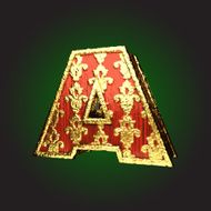 Gold and Red Wood Figure a