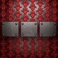 metal on red background N8